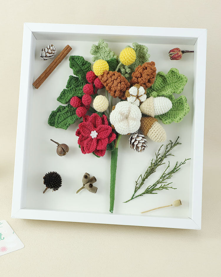 Classic Christmas Crochet Flower Bouquet