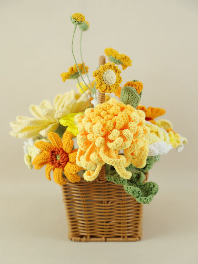 Golden Years Crochet Flower Basket