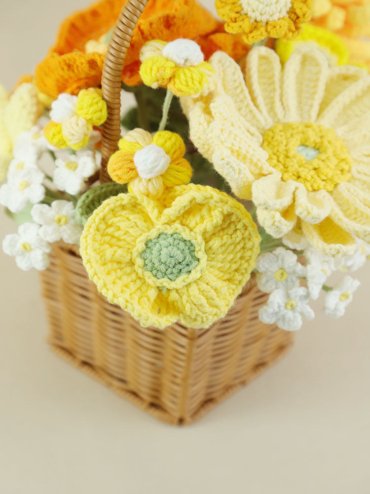 Golden Years Crochet Flower Basket