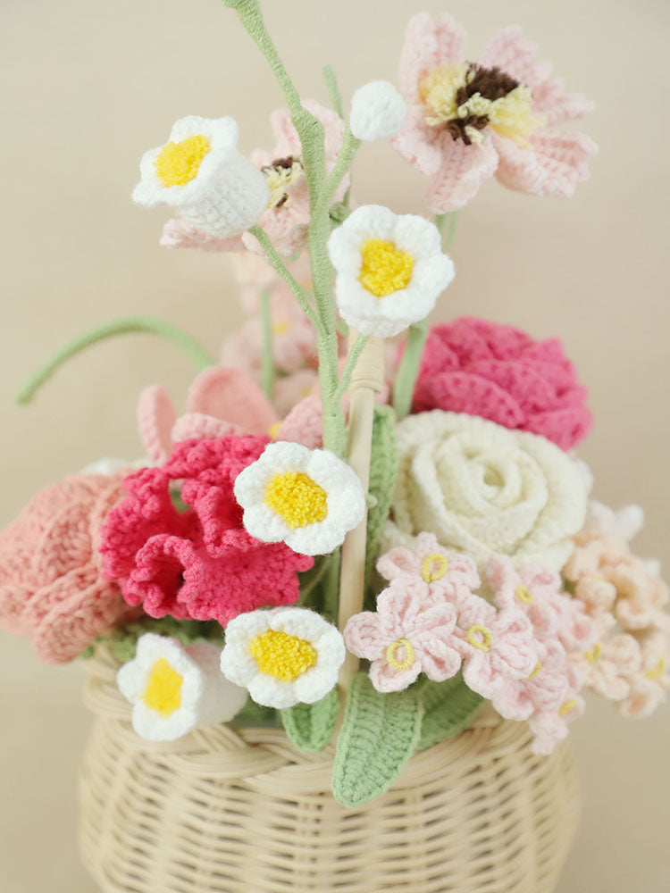 Blooming Girlhood Crochet Flower Basket