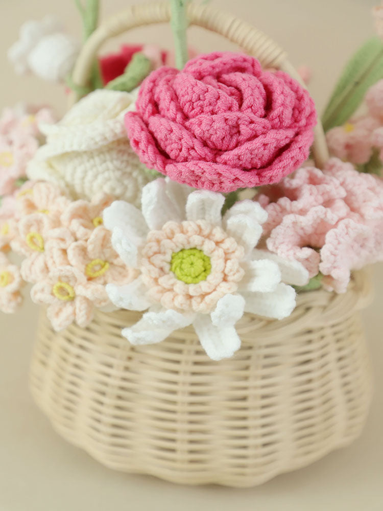 Blooming Girlhood Crochet Flower Basket