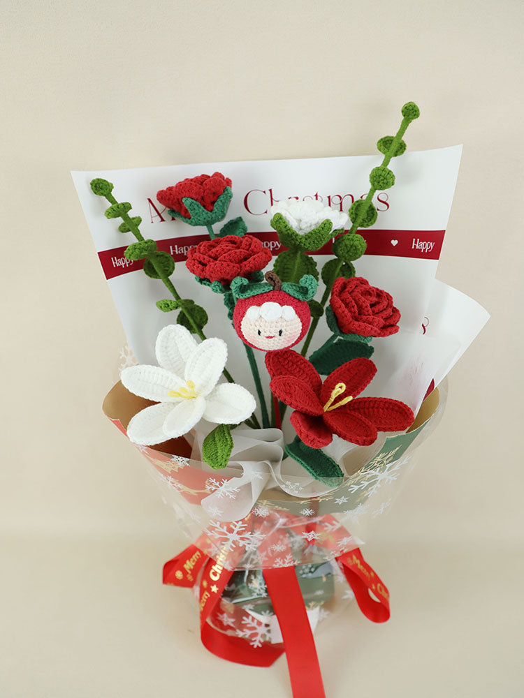 Christmas Fairy Tale Crochet Flowers Bouquet