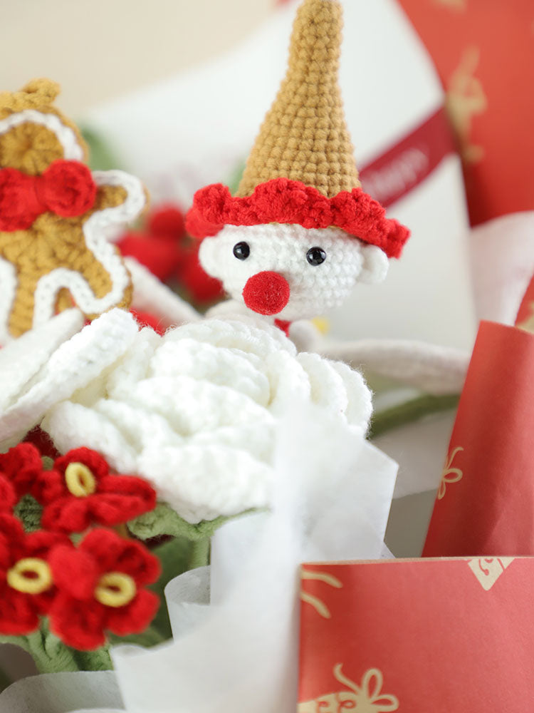 Red Velvet Wish Crochet Flower Bouquet