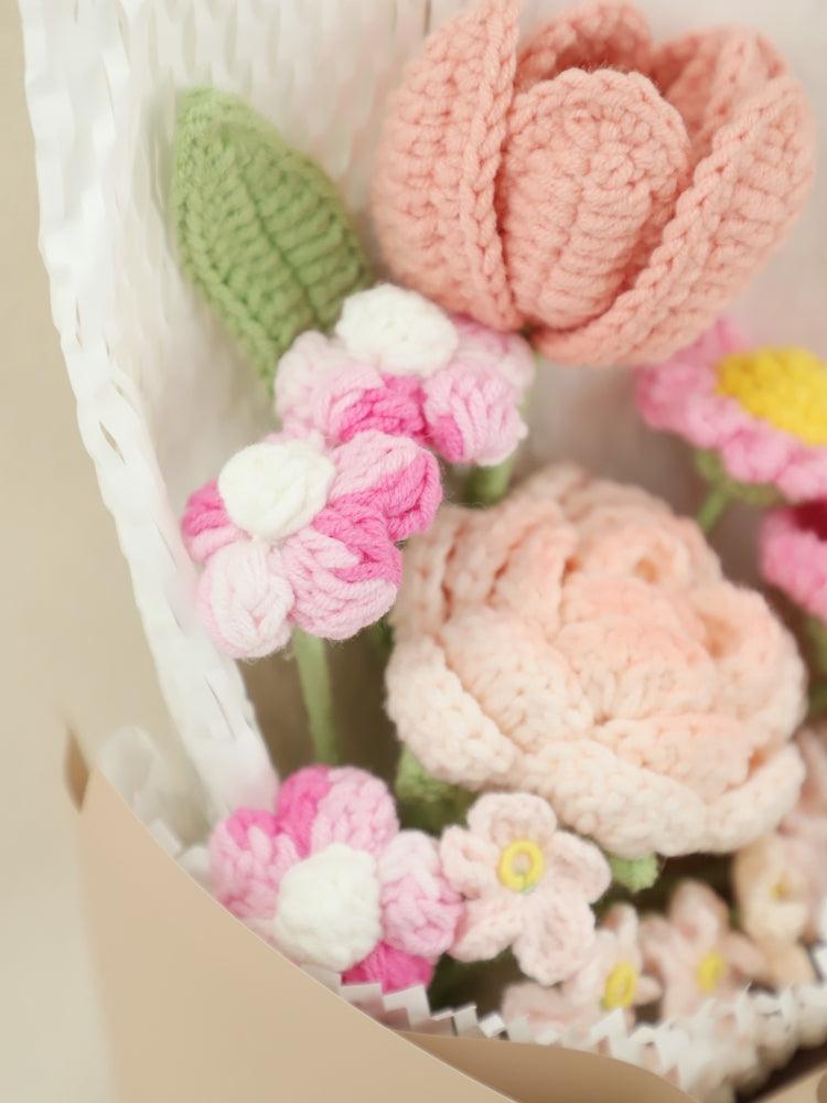 Blush Crush Bouquet Knitted Flowers - Birthday - SecretKnit