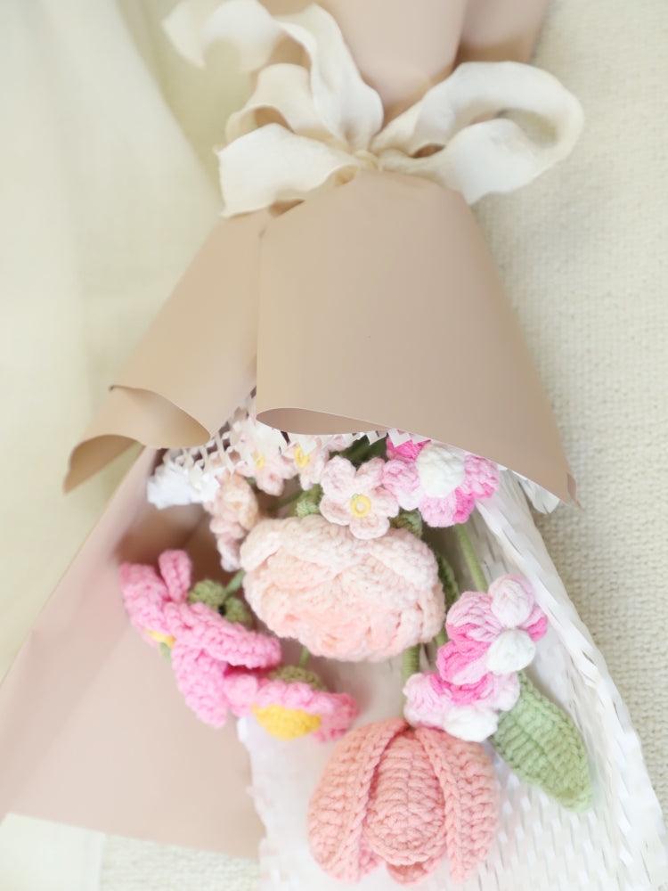 Blush Crush Bouquet Knitted Flowers - Birthday - SecretKnit