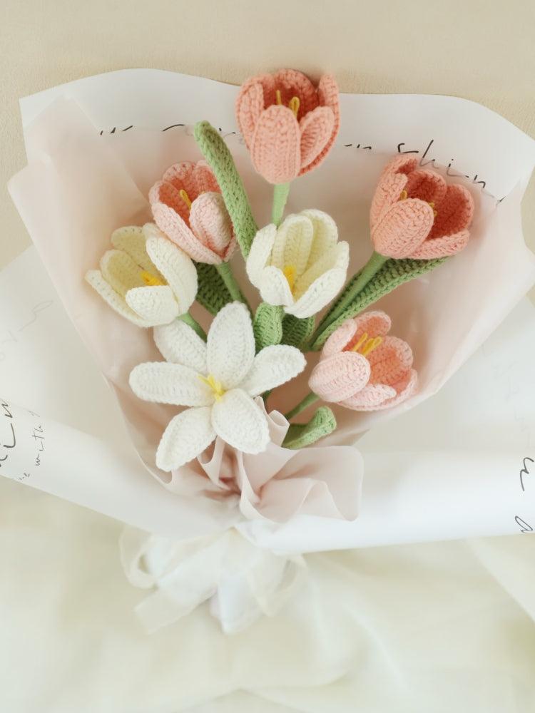 Dawn Tulip Bouquet Knitted Flowers - Anniversary - SecretKnit