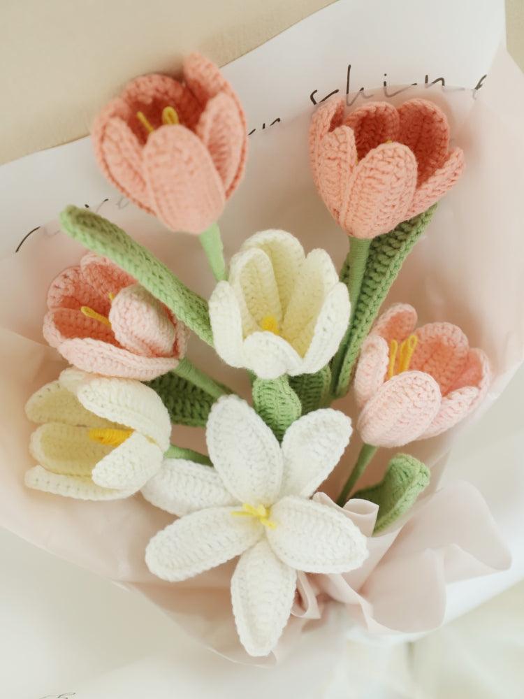 Dawn Tulip Bouquet Knitted Flowers - Anniversary - SecretKnit