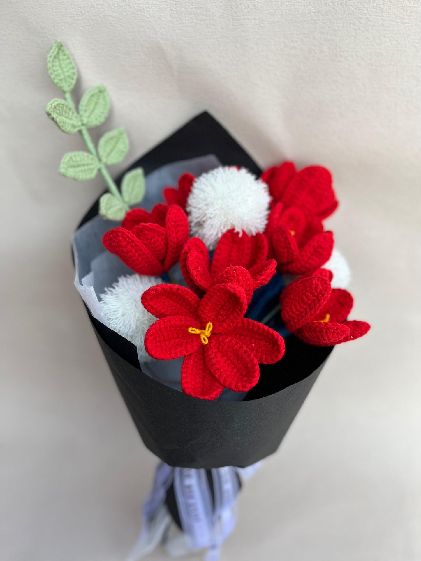 Eternal Flame Tulip Bouquet Crochet Flowers - Anniversary - SecretKnit