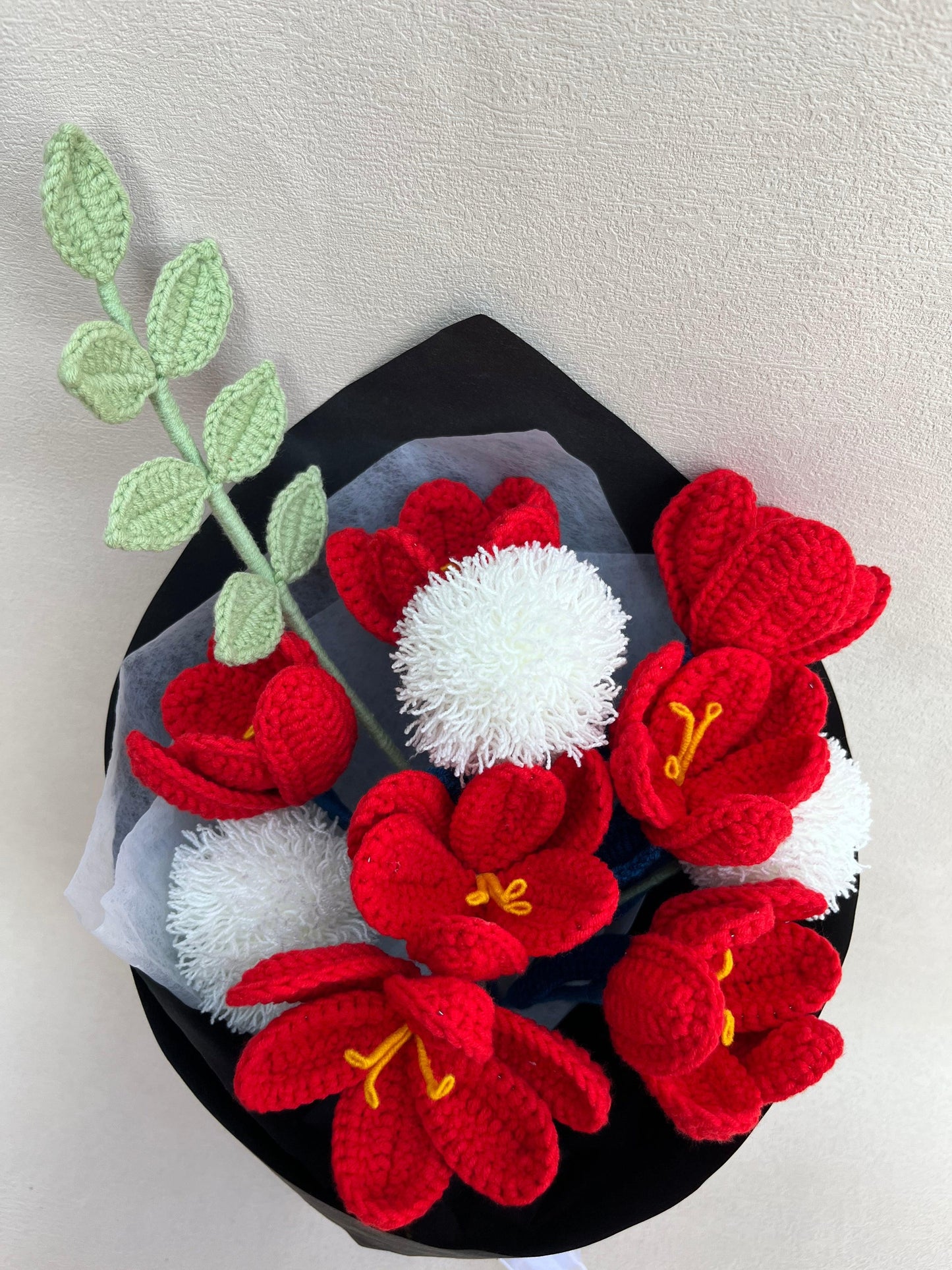 Eternal Flame Tulip Bouquet Crochet Flowers - Anniversary - SecretKnit