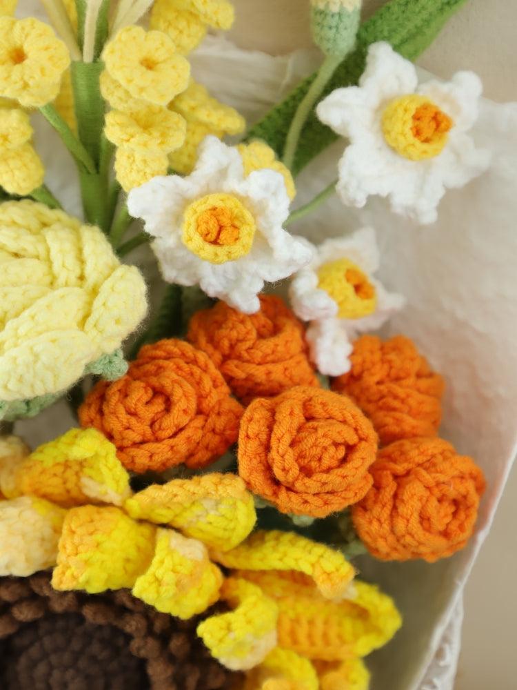 Harvest of Gold Flower Bouquet - - SecretKnit