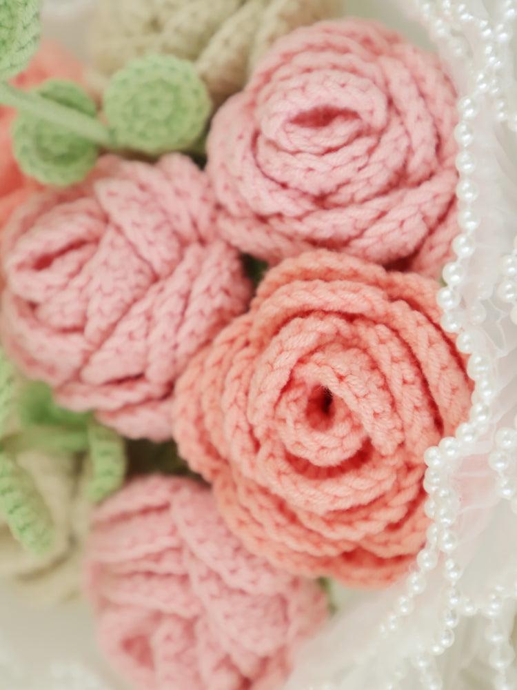 Lace Blush Bouquet Knitted Flowers - Anniversary - SecretKnit