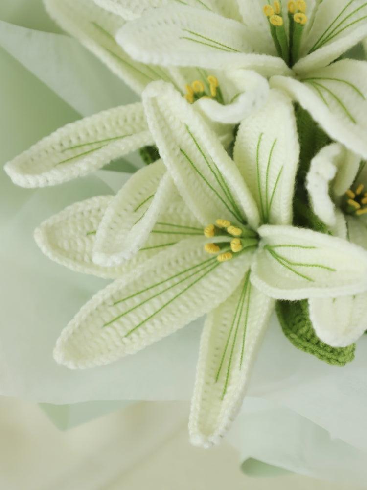 Lily Radiance Bouquet Knitted Flowers - Anniversary - SecretKnit