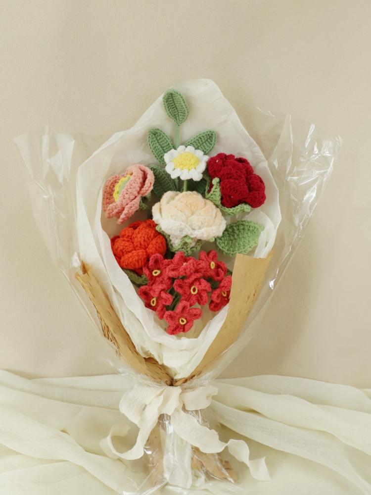 Passionate Rouge Ensemble Crochet Flowers - Anniversary - SecretKnit