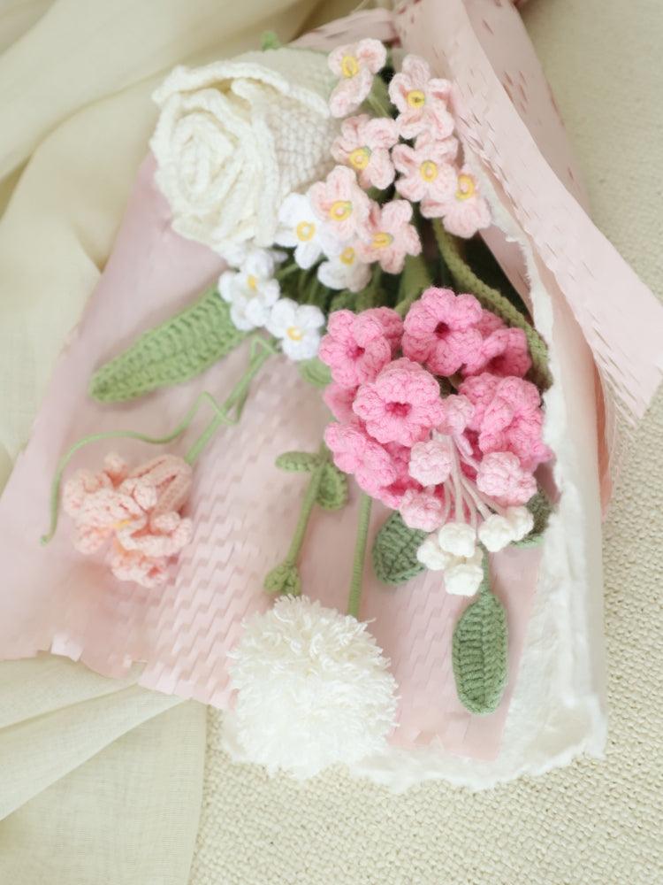 Pink Tenderness Crochet Flowers - Birthday - SecretKnit