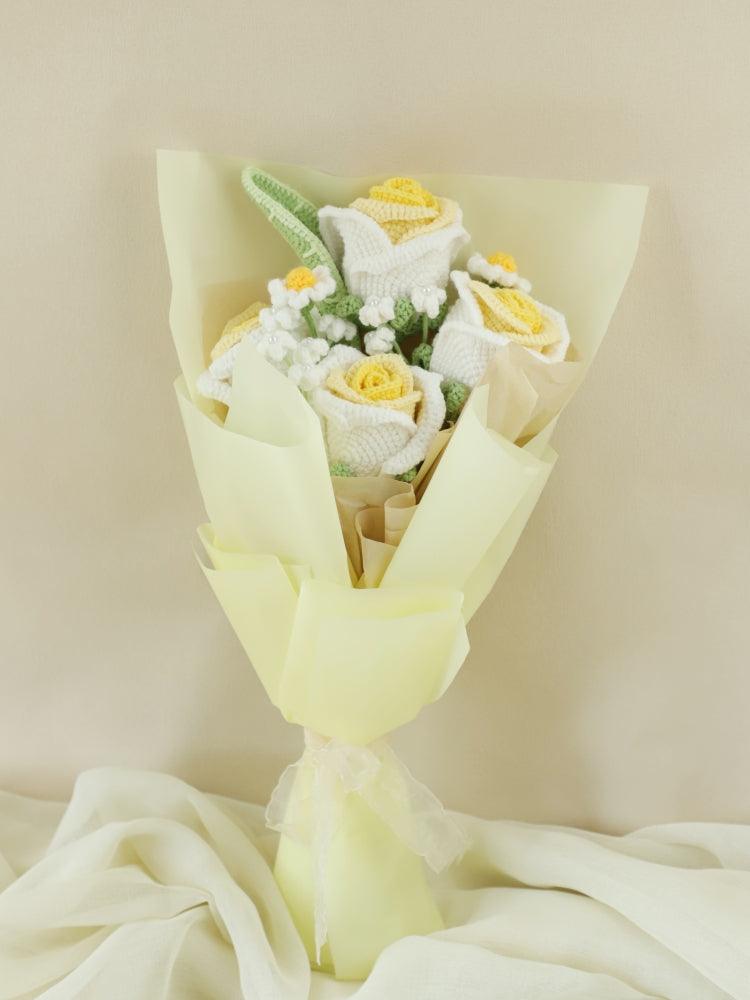 Sunny Serenade Rose Symphony Crochet Flowers - Birthday - SecretKnit