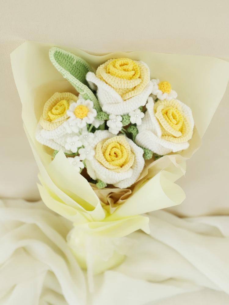 Sunny Serenade Rose Symphony Crochet Flowers - Birthday - SecretKnit