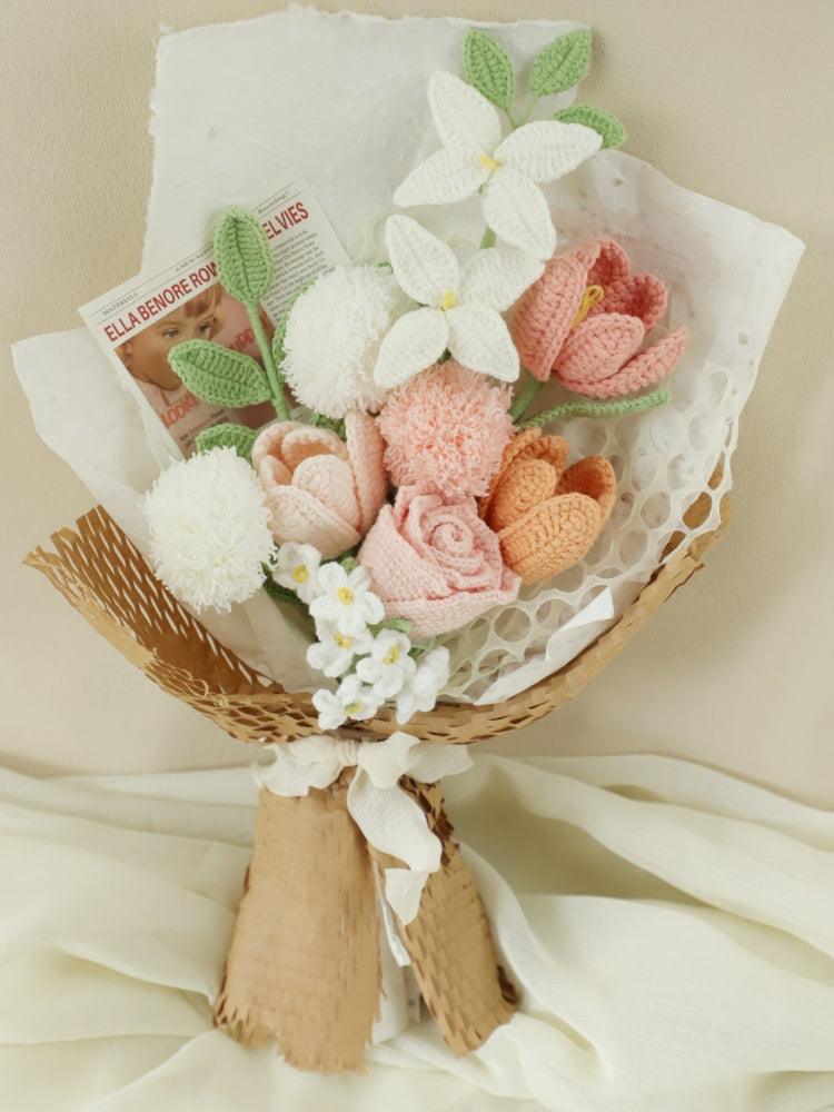 Sweet & Pretty Bouquet Knitted Flowers - Birthday - SecretKnit