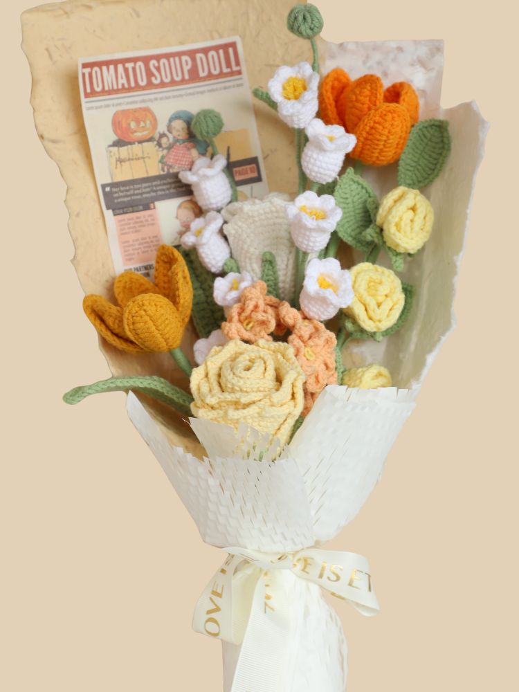 Sunshine Blossoms Crochet Flower Bouquet
