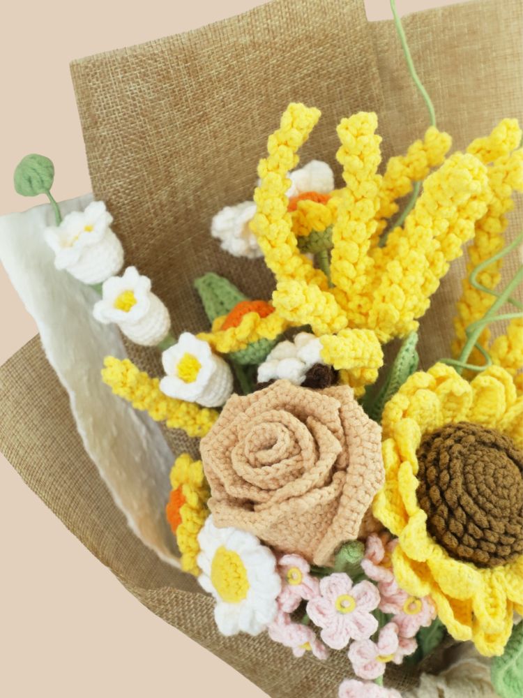 Field Sunrise Bouquet Crochet Flowers