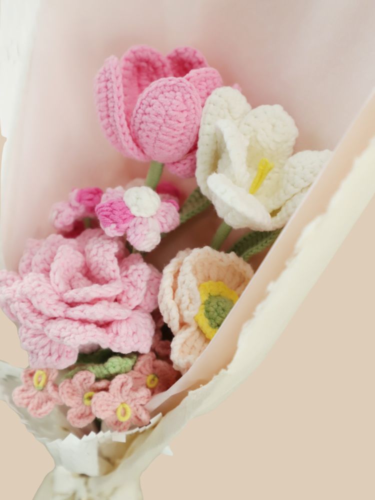 Blushing Clouds of Love Crochet Flowers