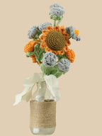 Vintage Sunflower Crochet Flower Bouquet
