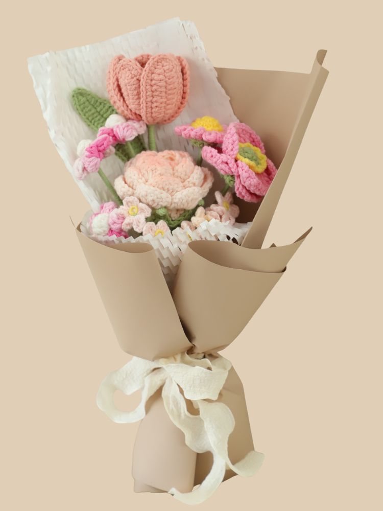 Blush Crush Crochet Flower Bouquet