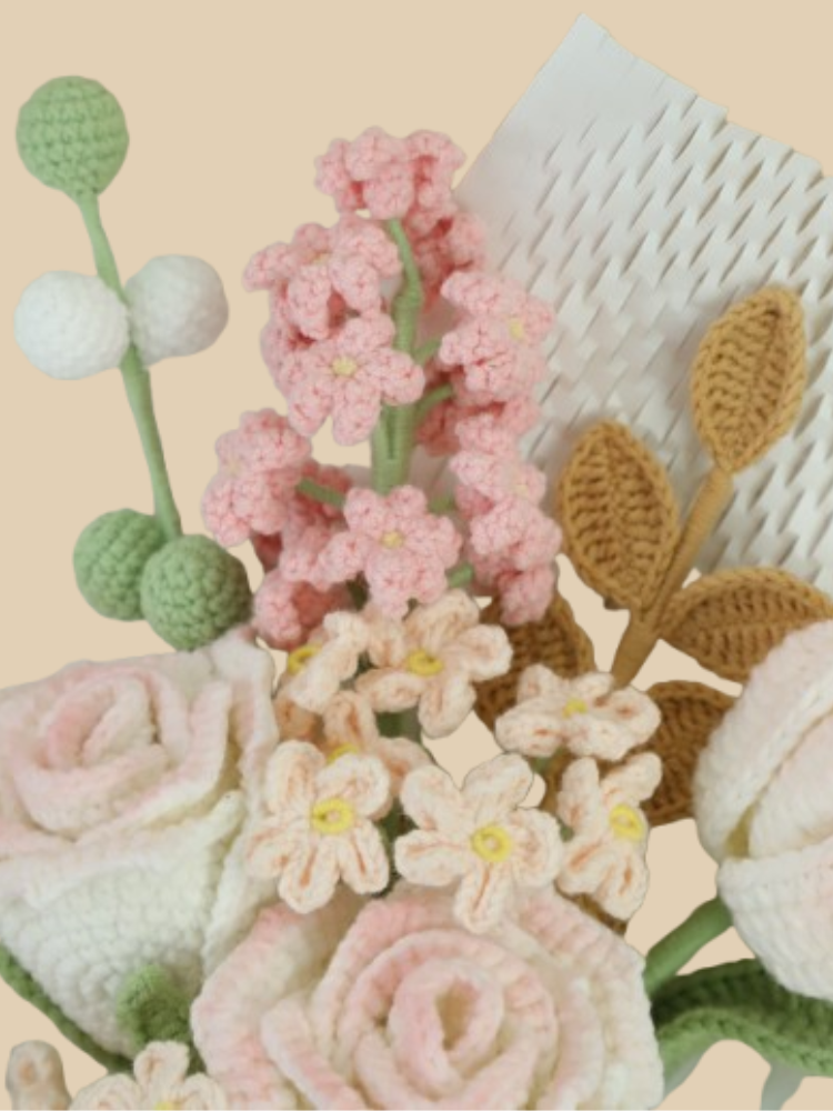 Treibsand-Creme-Strickstrauß