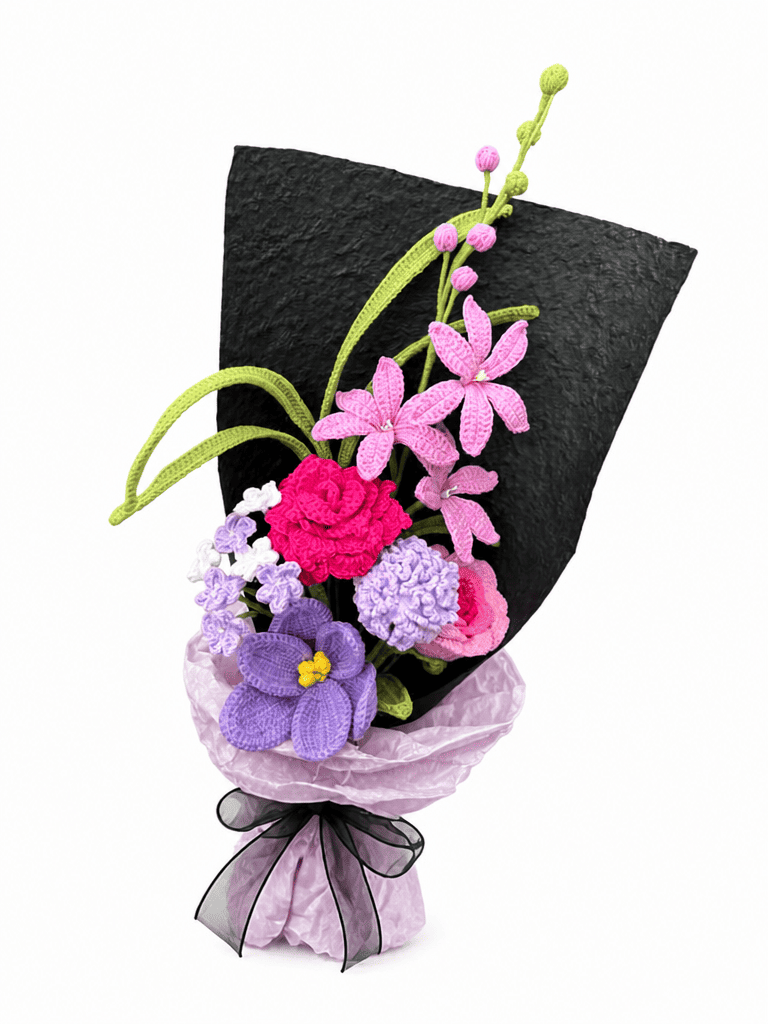 Amethyst Blush Crochet Tulip Bouquet