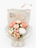 Blush Romance Rose Pink Crochet Flower Bouquet