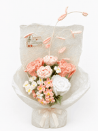 Blush Romance Rose Pink Crochet Flower Bouquet