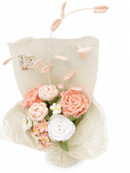 Blush Romance Rose Pink Crochet Flower Bouquet
