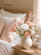 Blush Romance Rose Pink Crochet Flower Bouquet