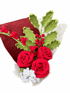 Christmas Romance Rose Crochet Bouquet