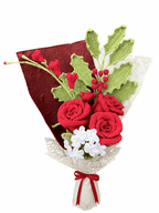 Christmas Romance Rose Crochet Bouquet