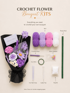 Purple Lavender Twilight Gifts Crochet Flower Bouquet