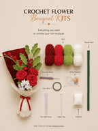 Christmas Romance Rose Crochet Bouquet