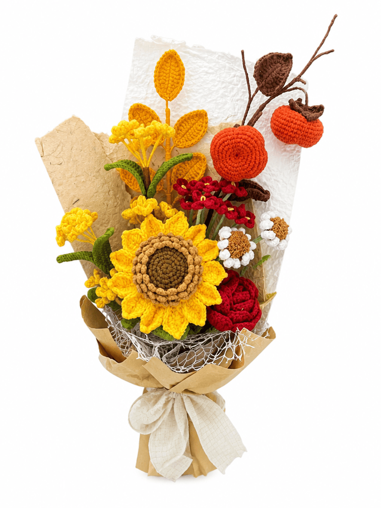 Golden Harvest Graduation Season Gifts Crochet Flower Bouquet