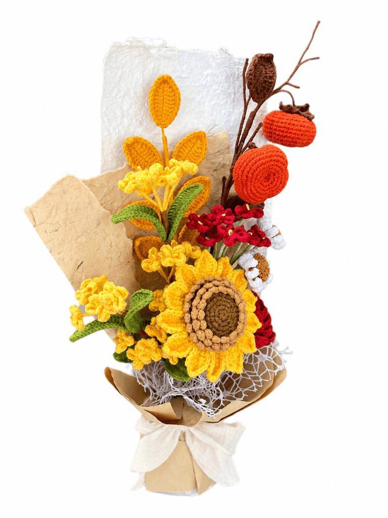 Golden Harvest Graduation Season Gifts Crochet Flower Bouquet
