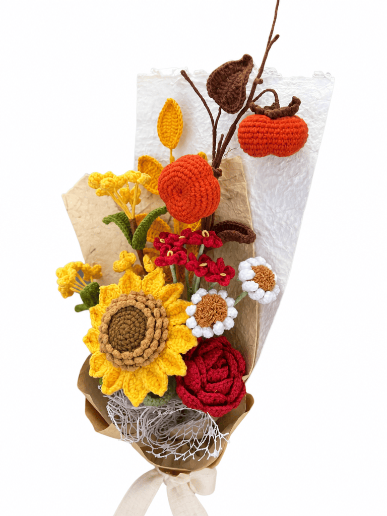Golden Harvest Graduation Season Gifts Crochet Flower Bouquet