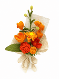 Amber Glow Orange Crochet Flower Bouquet