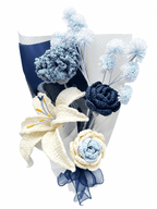 Azure Dream Gifts Blue Crochet Flower Bouquet