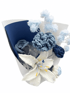Azure Dream Gifts Blue Crochet Flower Bouquet