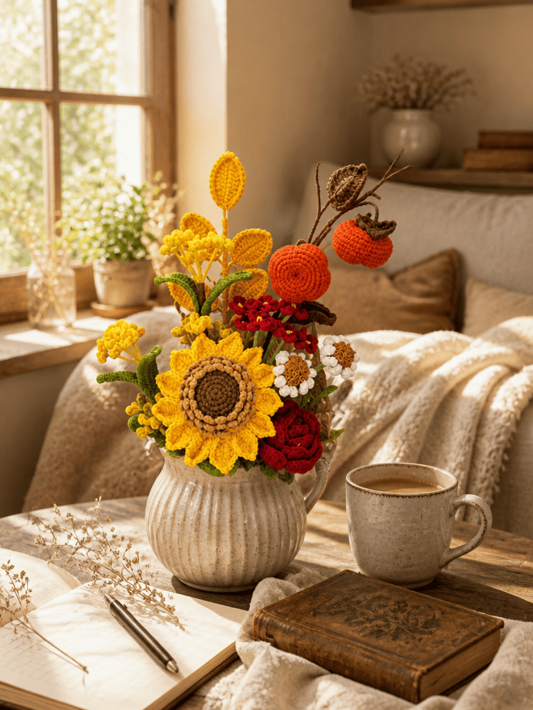 Golden Harvest Graduation Season Gifts Crochet Flower Bouquet