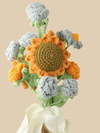 Vintage Sunflower Crochet Flower Bouquet