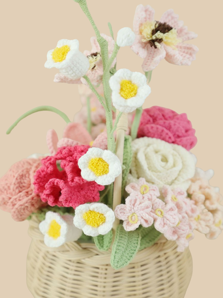 Blooming Girlhood Crochet Flower Basket