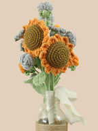 Vintage Sunflower Crochet Flower Bouquet