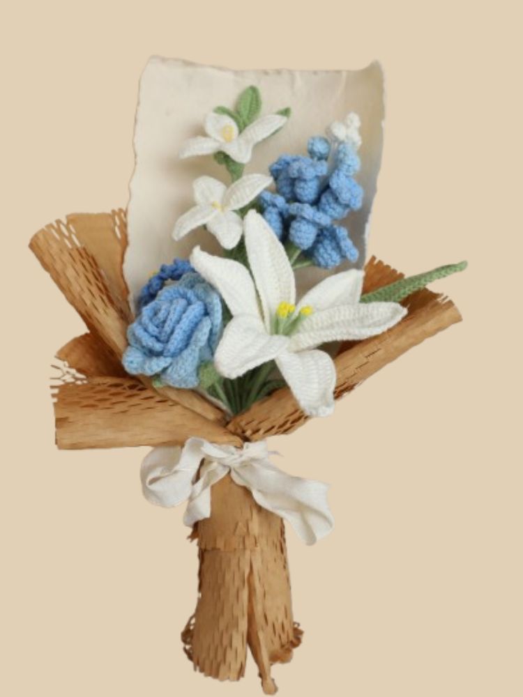 Coastal Blossom Crochet Flower Bouquet