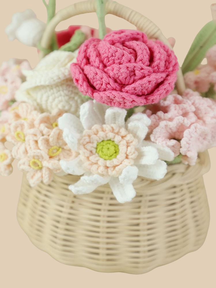 Blooming Girlhood Crochet Flower Basket
