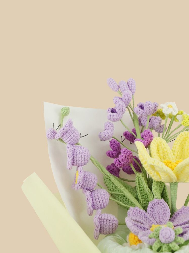 Purple Sonata Crochet Flower Bouquet