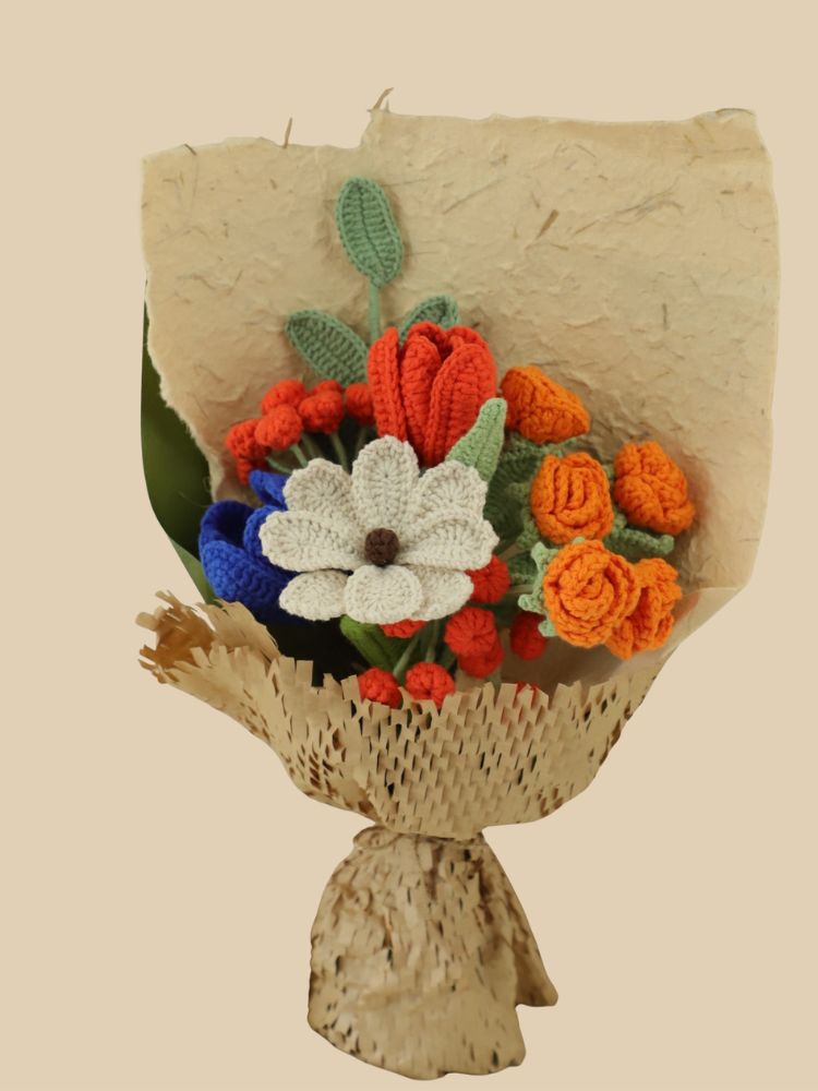 Sunset Starlight Crochet Flower Bouquet